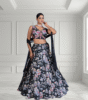 Black Digital Print Lehenga