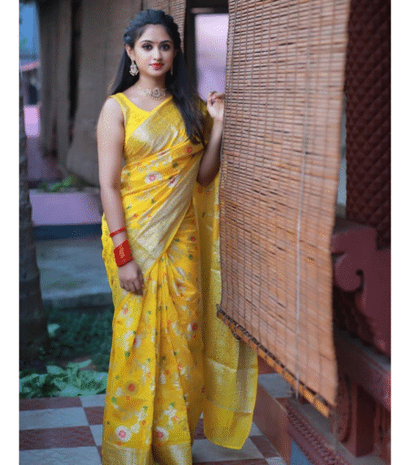Banarasi Khadi Georgette Silk sarees with Blouse