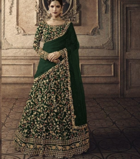 Soft Net Lehenga with Embroidery
