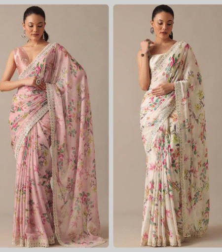 Pure Georgette Floral Saree
