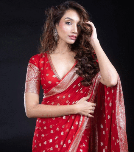 Elephant Viscose Georgette Saree with Blouse