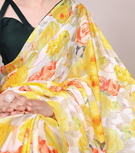Dull Satin Saree with Blouse