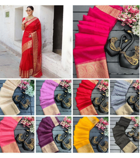 Pure Organza Saree with Zari Kuber Border