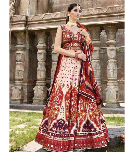 Mirror work Lehenga