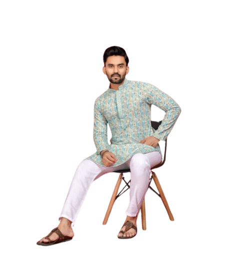 Blue Lucknowi Kurta Set