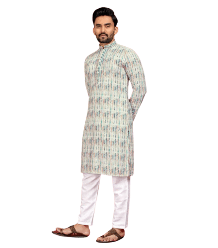 Grey Lucknowi Kurta Set