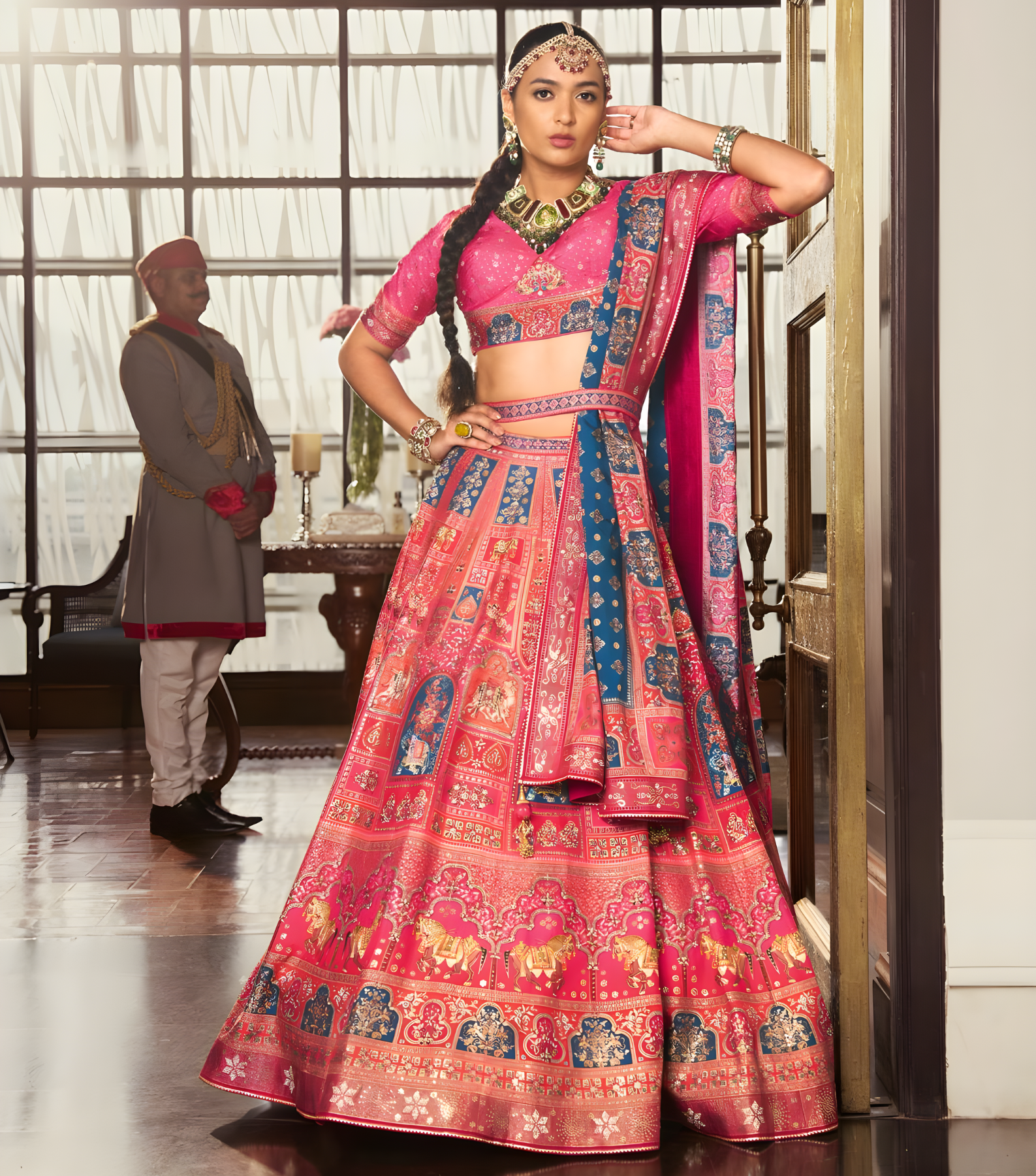 Pink Digital Print Lehenga