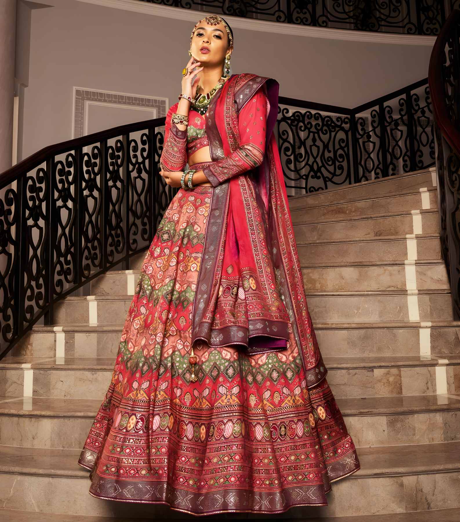 Silmon Digital Print Lehenga